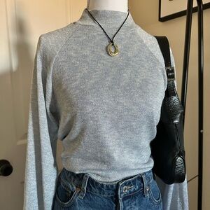 Privacy Please Harlee Sweater Powder Blue Metallic